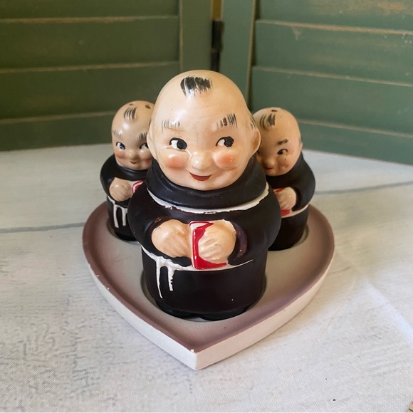 Dining Vintage Friar Salt Pepper Sugar Set Poshmark